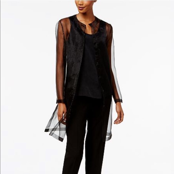 Anne Klein Organza Topper Cardigan/Swim Cover sz10 - Picture 8 of 8